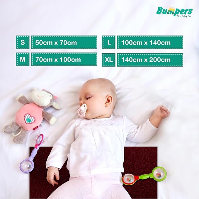 Quick Dry & Absorbent Sheet Polycotton Baby Bed Protecting Waterproof Mat( Small, Pack of 3) - Bumpers