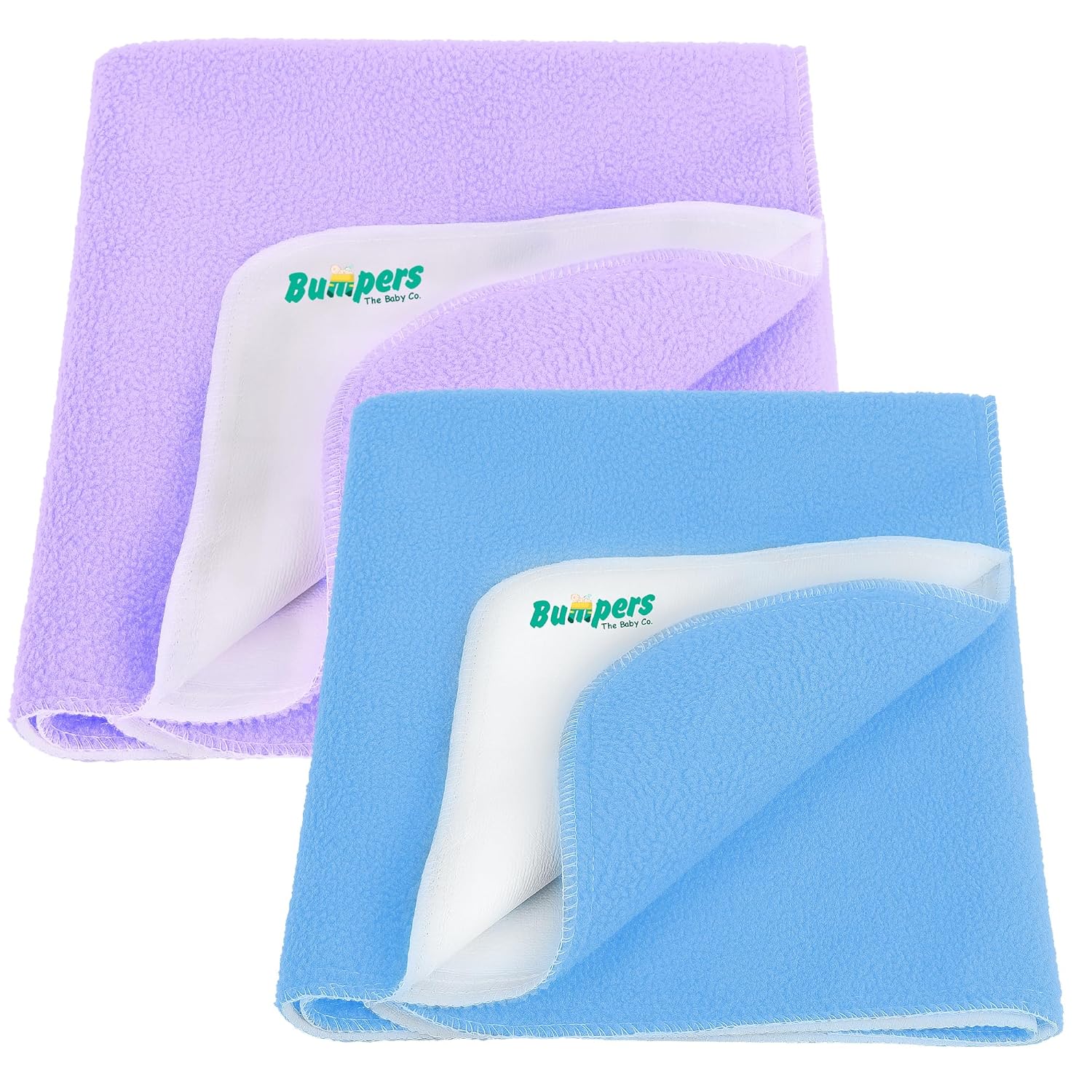 Anti-Piling Interlock Quick Dry & Absorbent Sheet Polycotton Baby Bed Protecting Waterproof (Pack of 2) - Bumpers