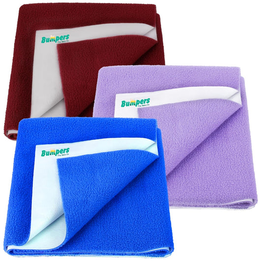 New Quick Dry & Absorbent Sheet Polycotton Baby Bed Protecting Waterproof Mat (Pack of 3) - Bumpers