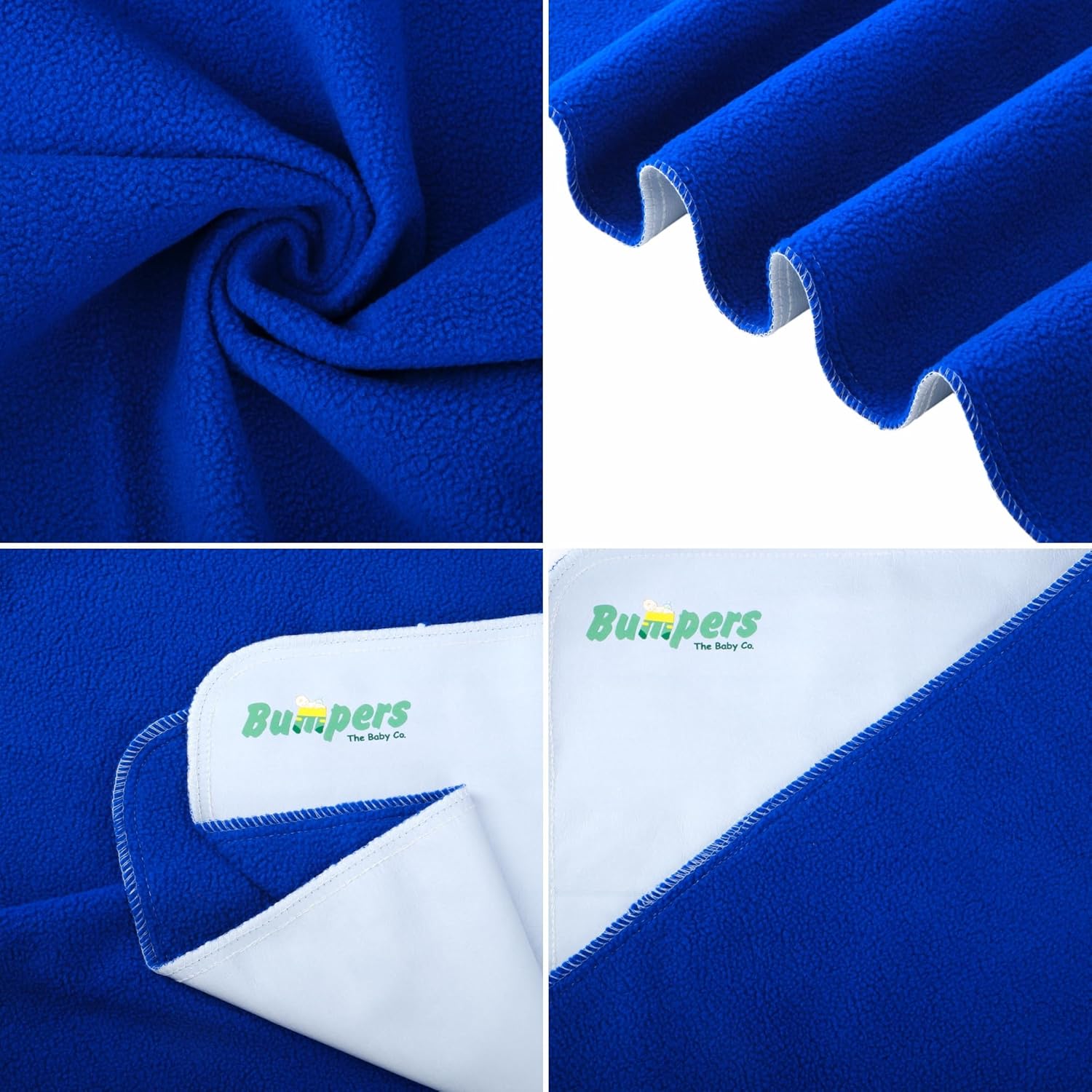 Anti-Piling Interlock Quick Dry & Absorbent Sheet Polycotton Baby Bed Protecting Waterproof (Pack of 2) - Bumpers