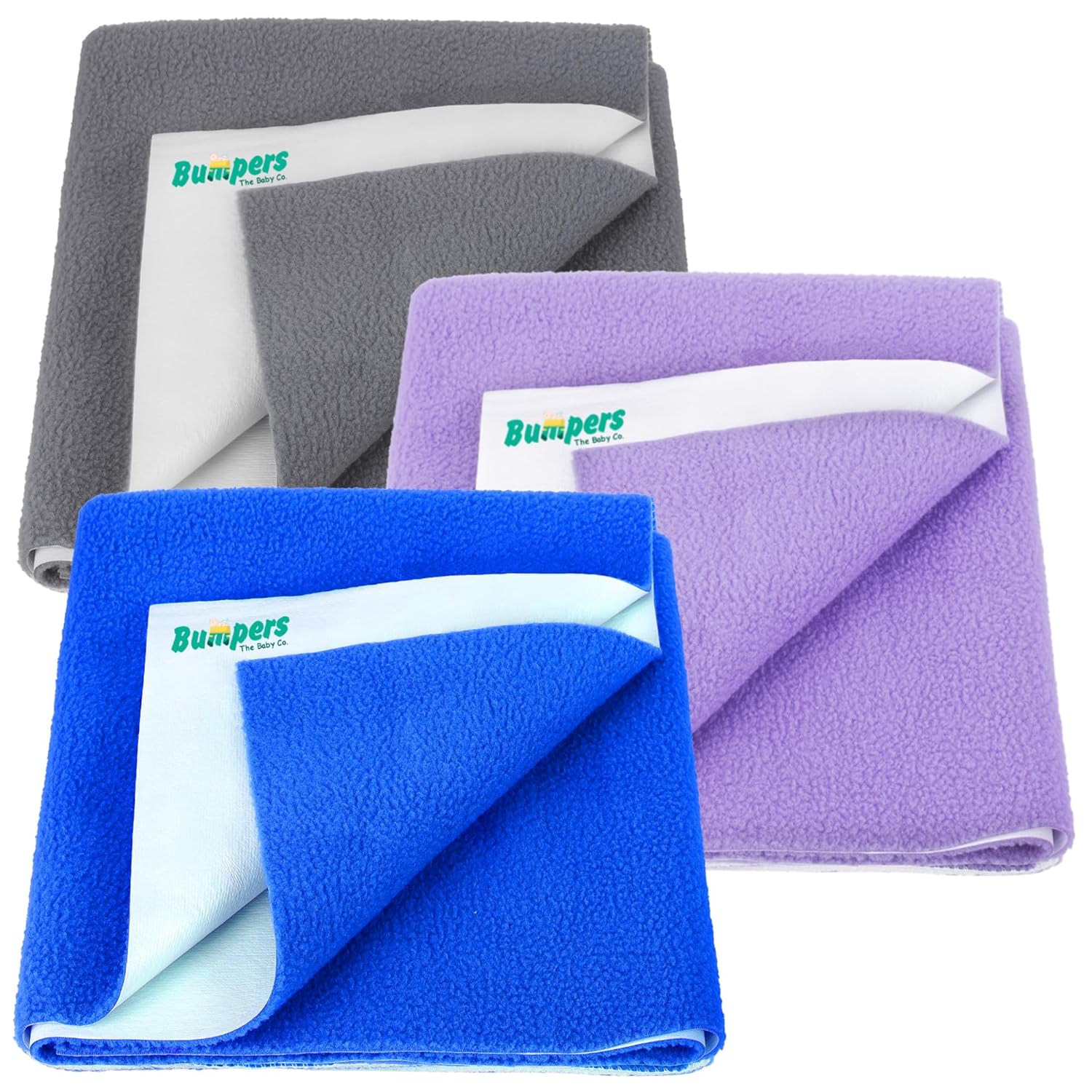 Quick Dry & Absorbent Sheet Polycotton Baby Bed Protecting Waterproof Mat (Pack of 3) - Bumpers