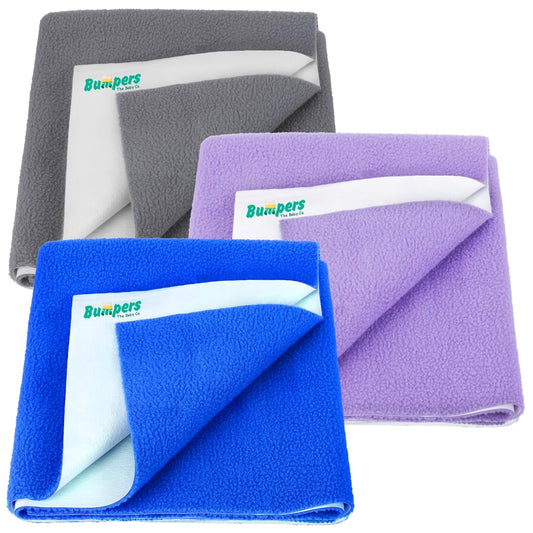 Quick Dry & Absorbent Sheet Polycotton Baby Bed Protecting Waterproof Mat (Pack of 3) - Bumpers