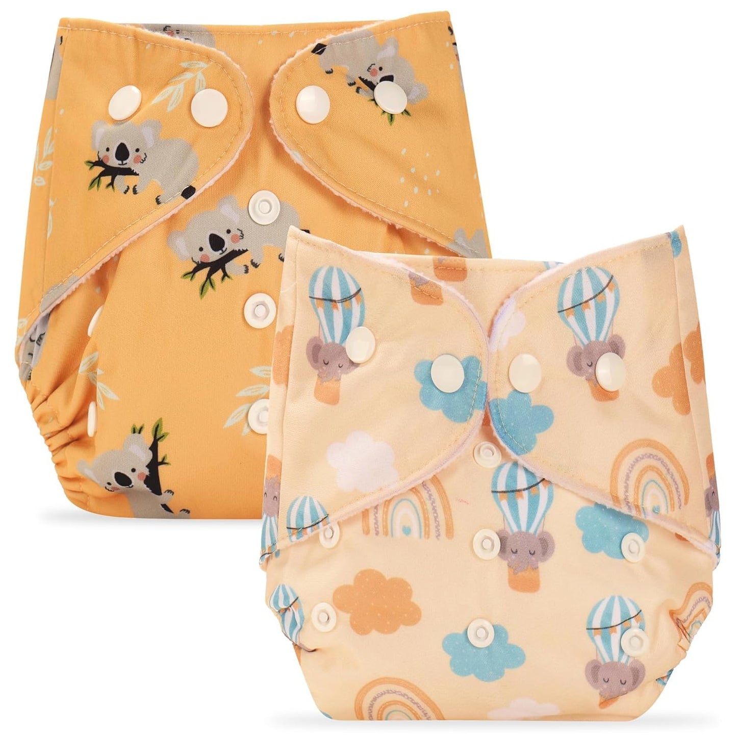 Extra Absorbant, Reusable, Organic, Waterproof & Adjustable cloth diaper for babies/Kids | Free size (Beige + Light Pink)