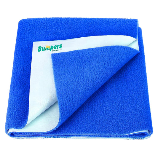 Bumpers Anti-Piling Quick Dry & Absorbent Sheet Polycotton Baby Bed Protecting Waterproof Mat (Royal Blue, Dark Blue, Grey, Small (70 x 50cm), Pack of 3) - Bumpers