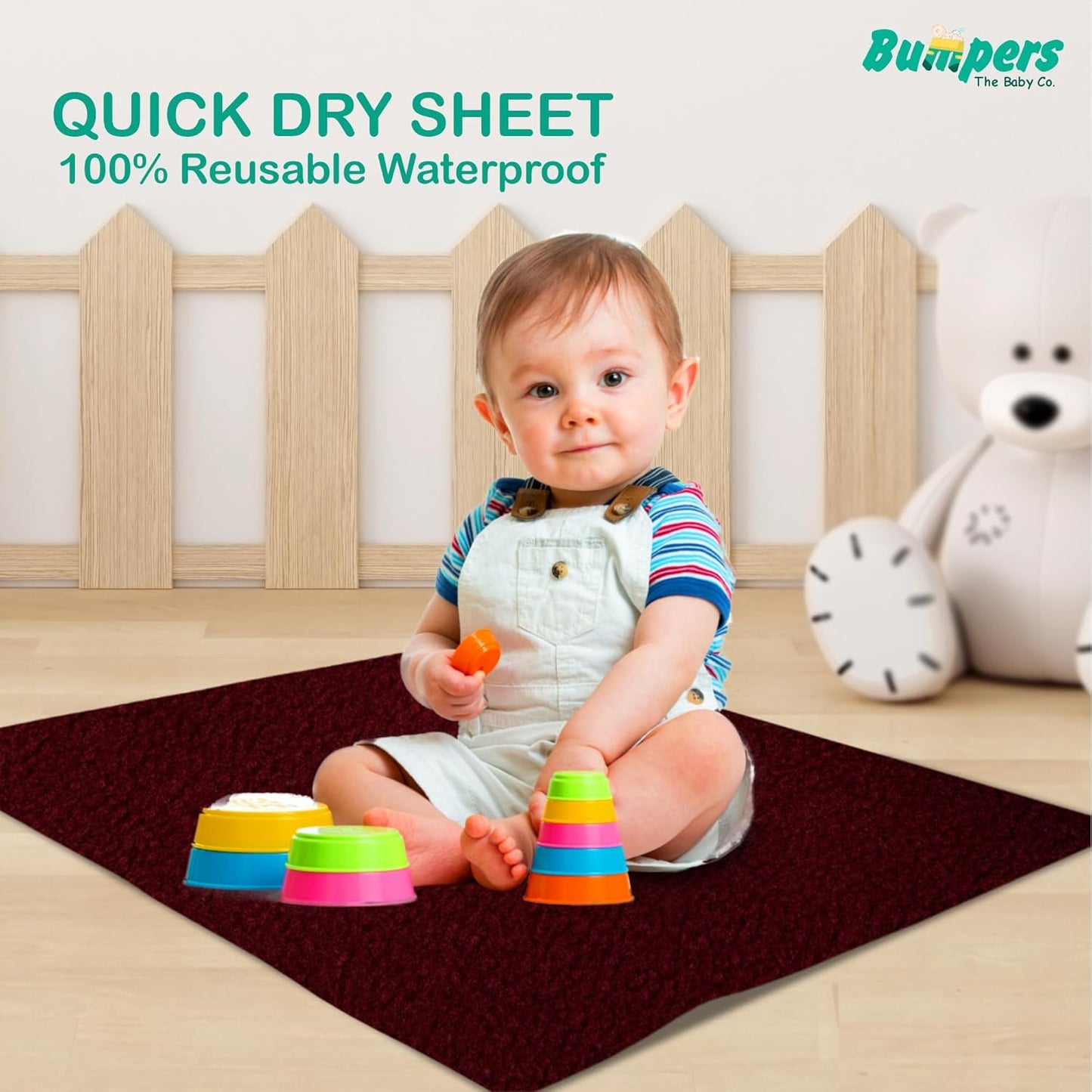 Waterproof Quick Dry Sheet for Baby| Bed Pad Extra Absorbent Washable Mattress Protector| Baby Bed Protecting Waterproof Mat
