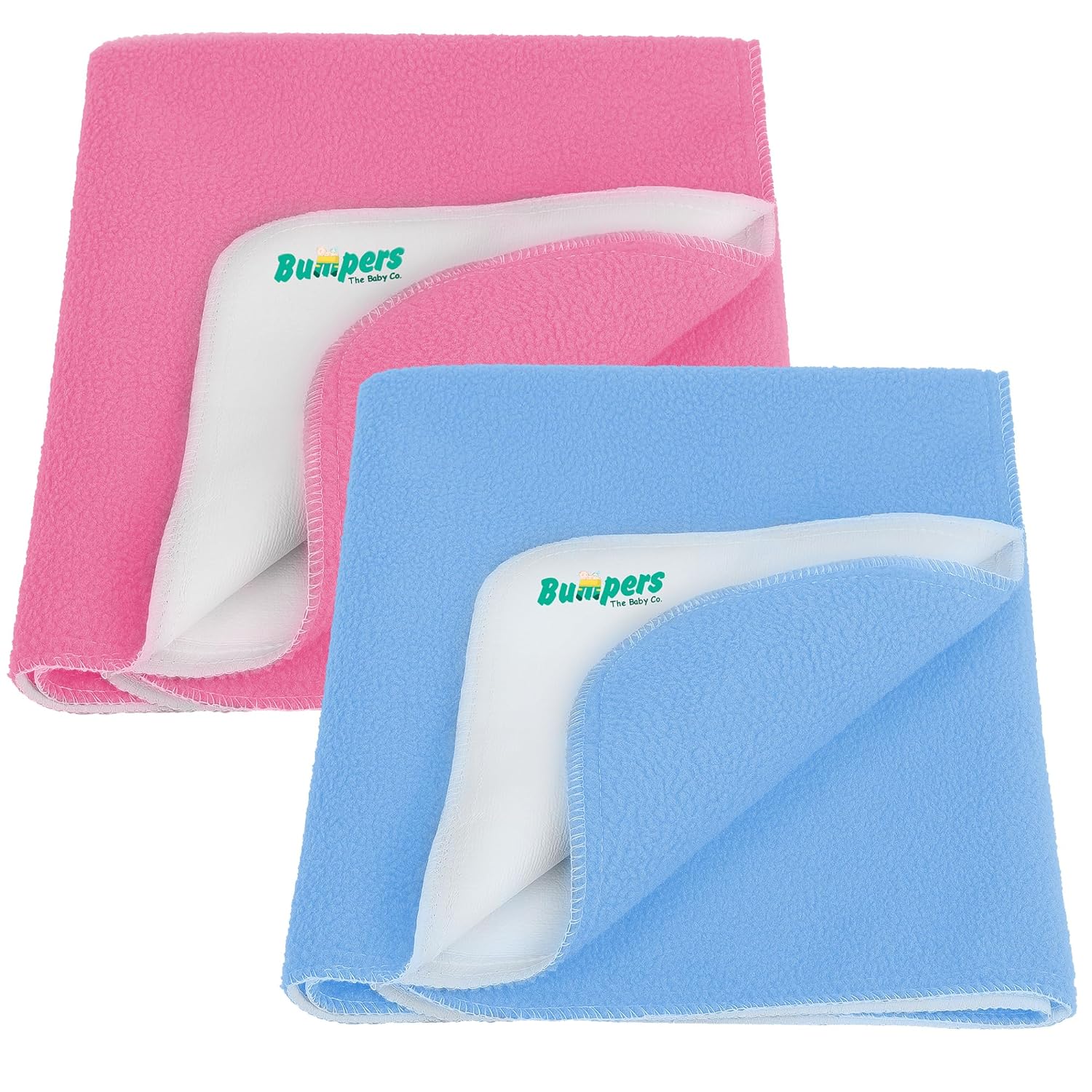 Anti-Piling Interlock Quick Dry & Absorbent Sheet Polycotton Baby Bed Protecting Waterproof (Pack of 2 ) - Bumpers