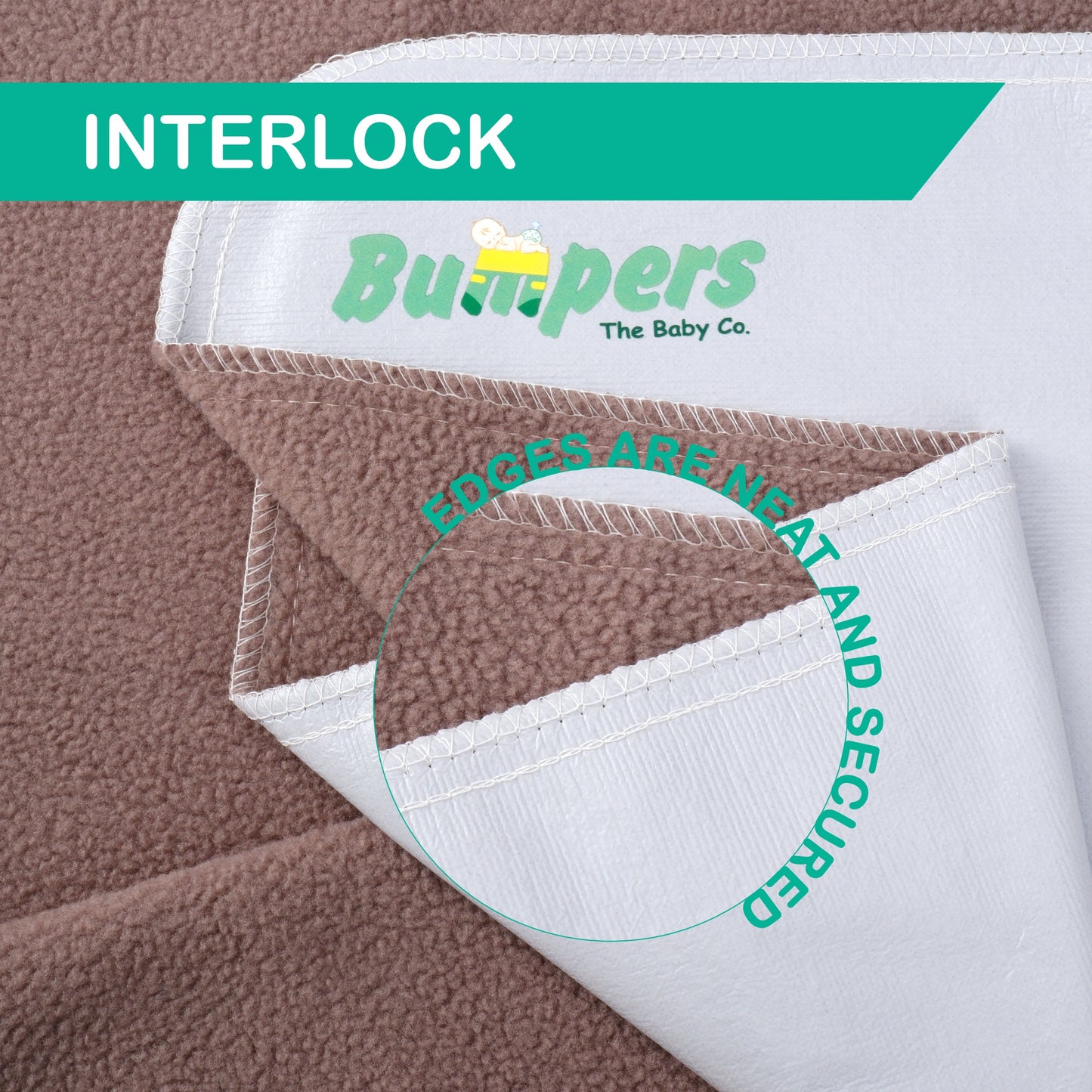 Anti-Piling Quick Dry & Absorbent Sheet Polycotton Baby Bed Protecting Waterproof Mat (Brown)