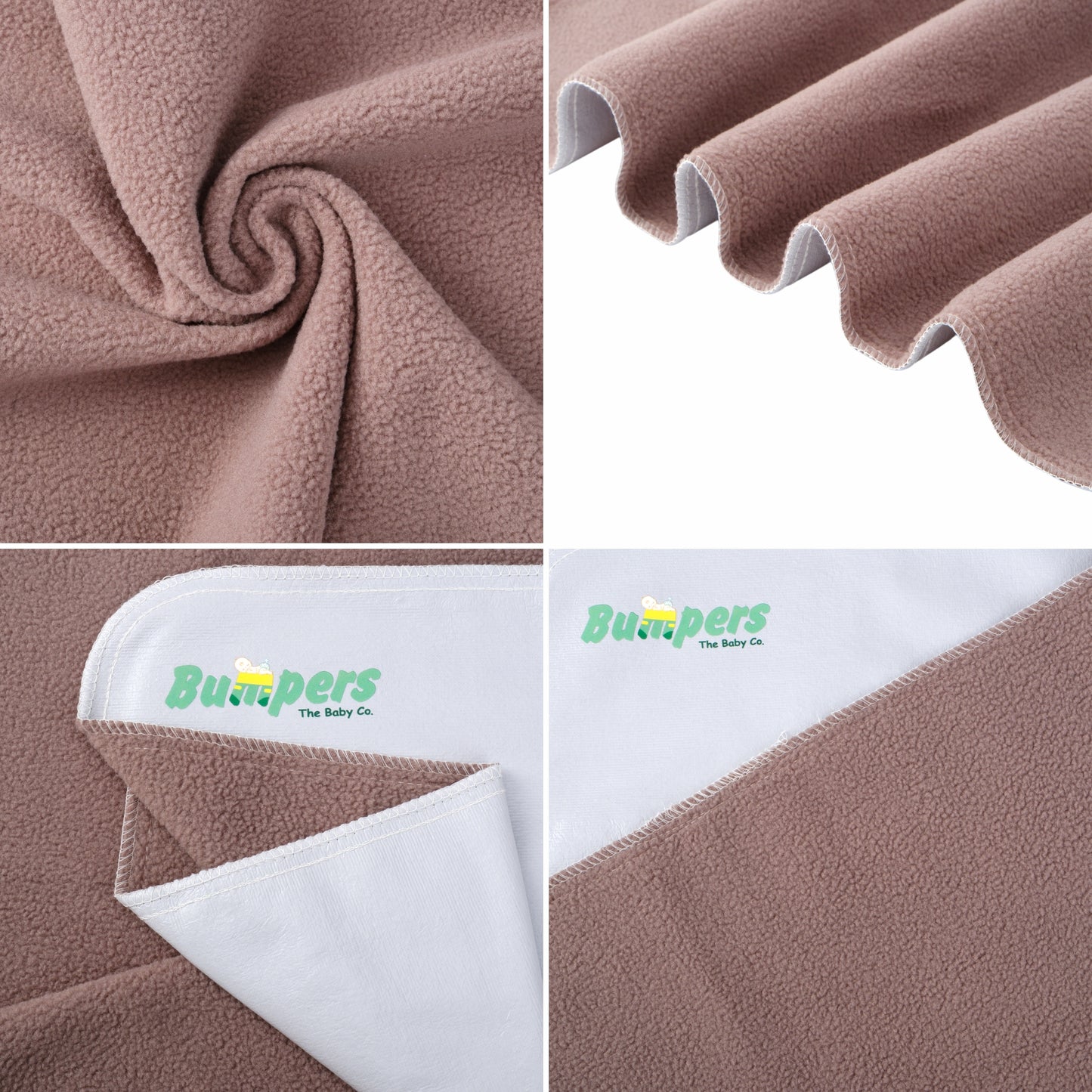 Anti-Piling Quick Dry & Absorbent Sheet Polycotton Baby Bed Protecting Waterproof Mat (Brown)