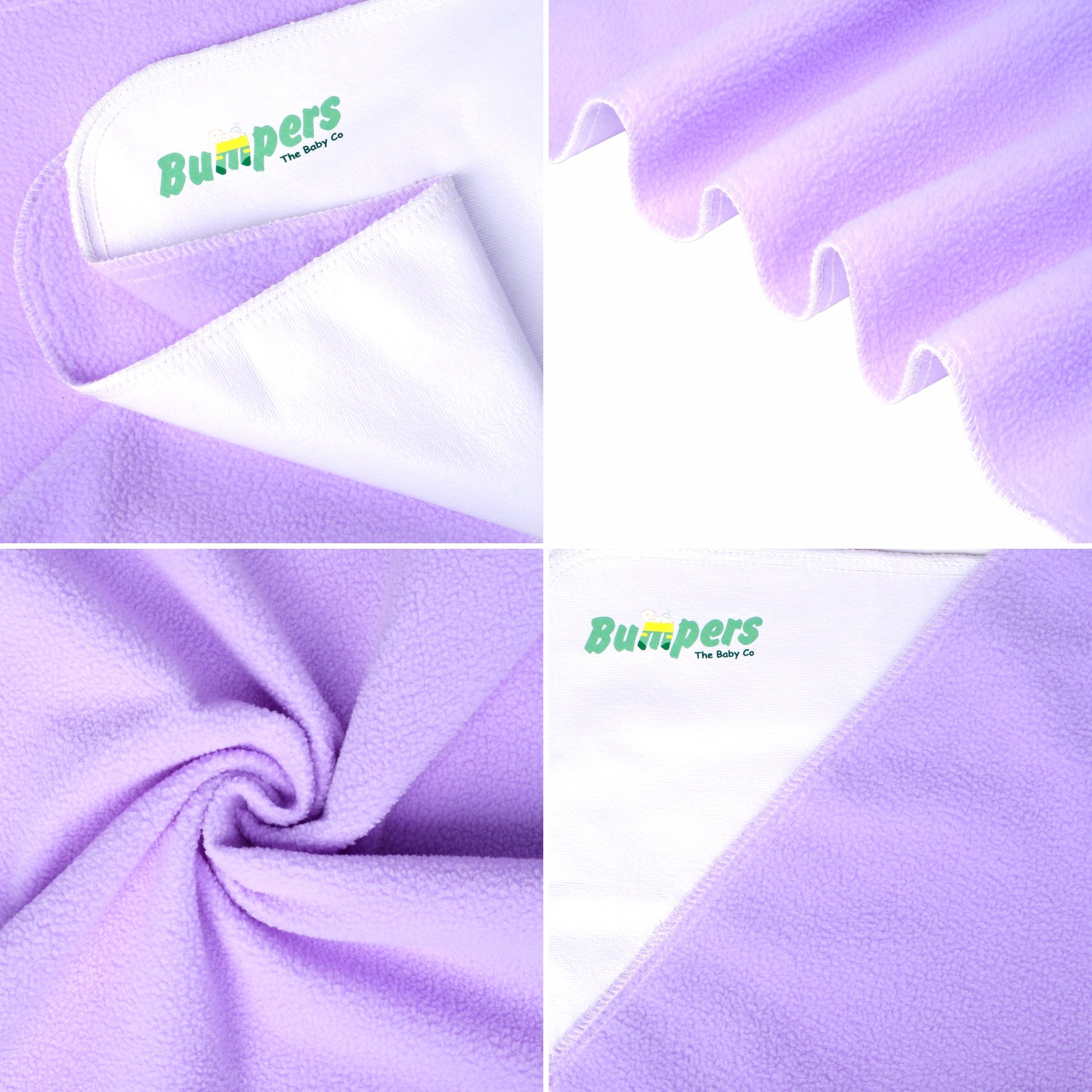 Anti-Piling Interlock Quick Dry & Absorbent Sheet Polycotton Baby Bed Protecting Waterproof (Pack of 2) - Bumpers