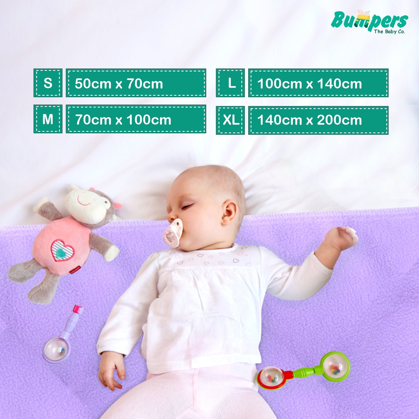 Anti-Piling Quick Dry & Absorbent Sheet Polycotton Baby Bed Protecting Waterproof Mat - Bumpers