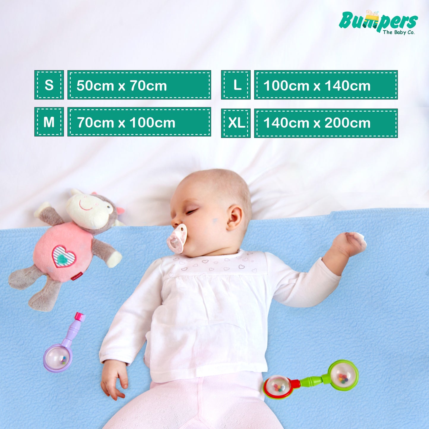 Anti-Piling Quick Dry & Absorbent Sheet Polycotton Baby Bed Protecting Waterproof Mat