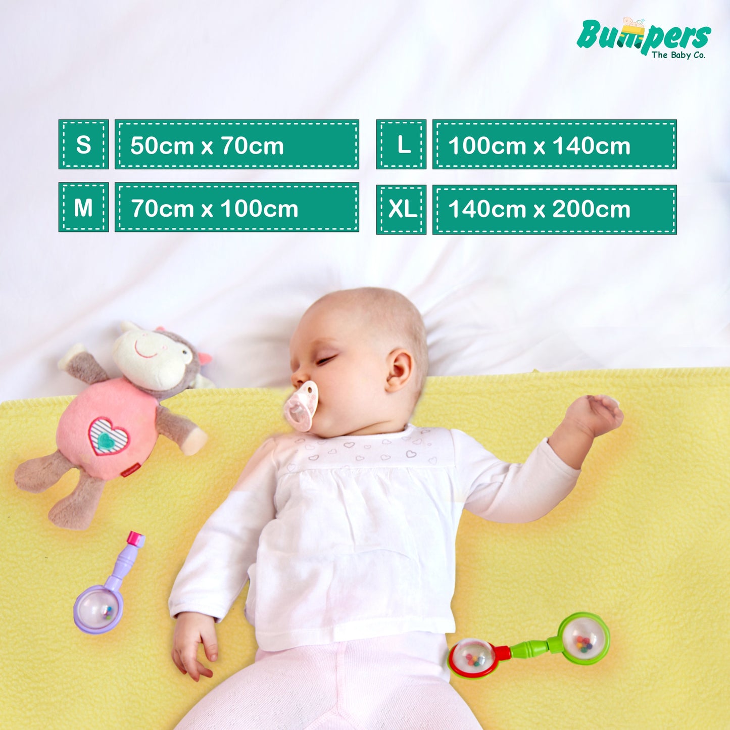 Anti-Piling Quick Dry & Absorbent Sheet Polycotton Baby Bed Protecting Waterproof Mat - Bumpers