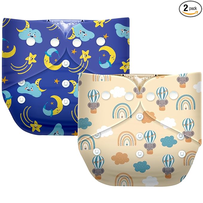 Extra Absorbant, Reusable, Organic, Waterproof & Adjustable cloth diaper for babies/Kids |Combo, Free size
