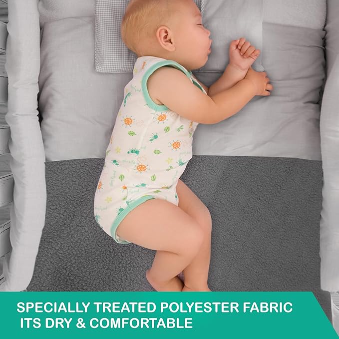 Anti-Piling Quick Dry & Absorbent Sheet Polycotton Baby Bed Protecting Waterproof Mat (Grey, Pack of 1)