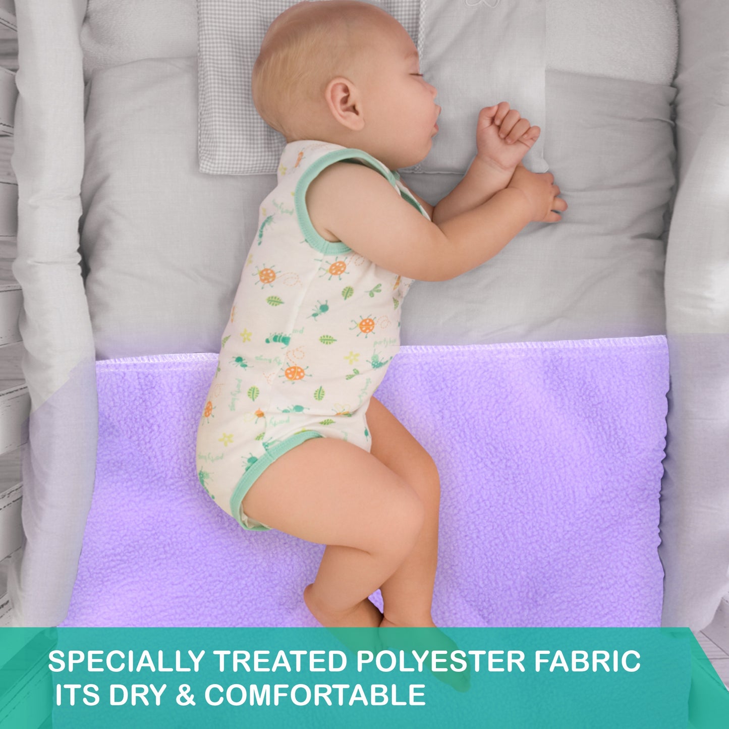 Anti-Piling Quick Dry & Absorbent Sheet Polycotton Baby Bed Protecting Waterproof Mat - Bumpers