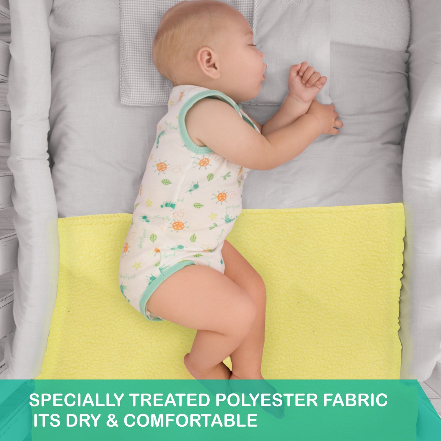 Anti-Piling Quick Dry & Absorbent Sheet Polycotton Baby Bed Protecting Waterproof Mat - Bumpers