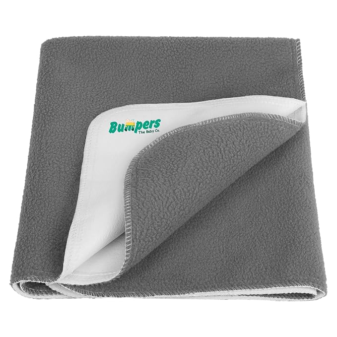 Anti-Piling Quick Dry & Absorbent Sheet Polycotton Baby Bed Protecting Waterproof Mat (Grey, Pack of 1)
