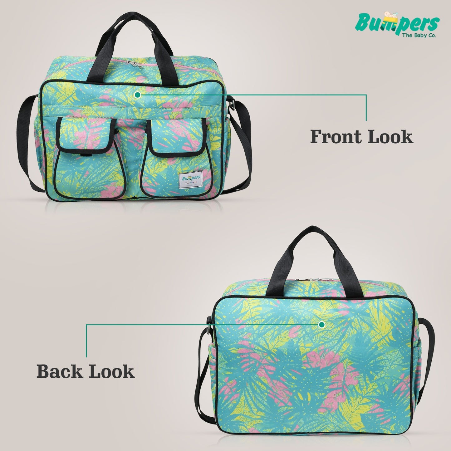 Bumper Tropical Leaf Diaper Bag