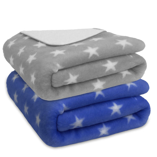 Bumper Star Baby Blanket Grey+Royal Blue (PO2)