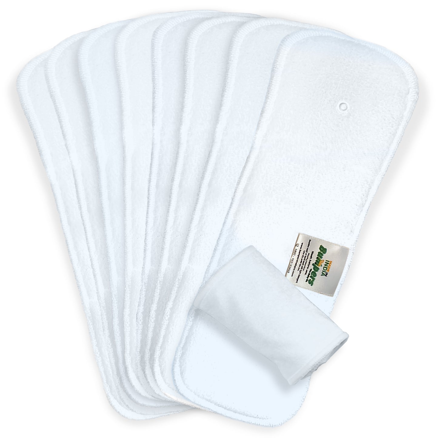 Bumpers Baby Insert Pad | Soft, Washable & Super Absorbent | Leakproof, Eco-Friendly, Comfortable & Safe for Babies | Ideal for Day and Night Use (Pack of 8)