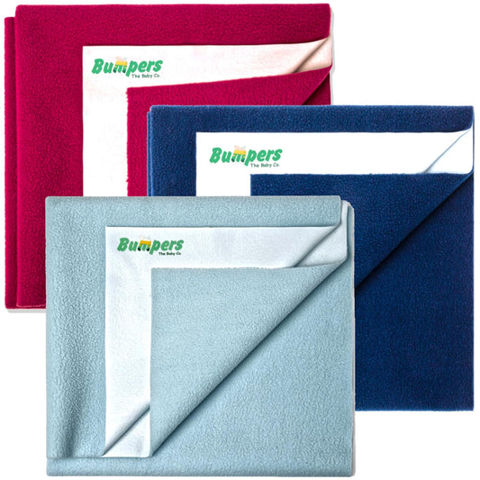 Quick Dry & Absorbent Sheet Polycotton Baby Bed Protecting Waterproof Mat( Small, Pack of 3)