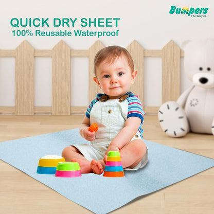 Easily Quick Dry & Absorbent Sheet Polycotton Baby Bed Protecting Waterproof Mat (Pack of 3)