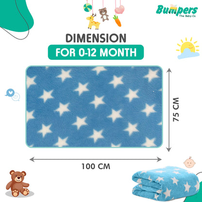 Bumpers Baby Fleece Blanket .Sky Blue, Pack of 1