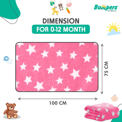 Bumpers Baby Fleece Blanket |.Pink, Pack of 1