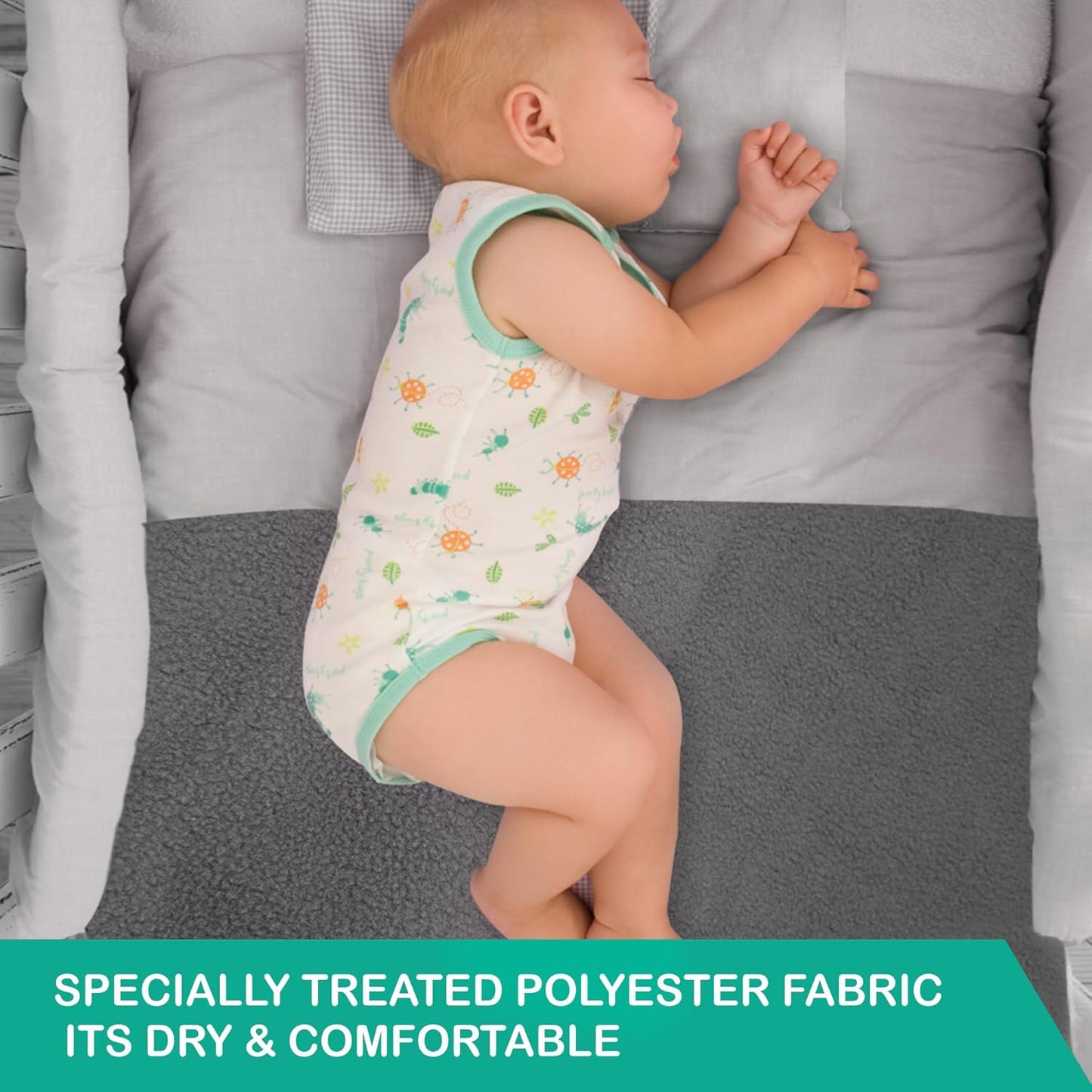 Anti-Piling Interlock Quick Dry & Absorbent Sheet Polycotton Baby Bed Protecting Waterproof (Pack of 2)