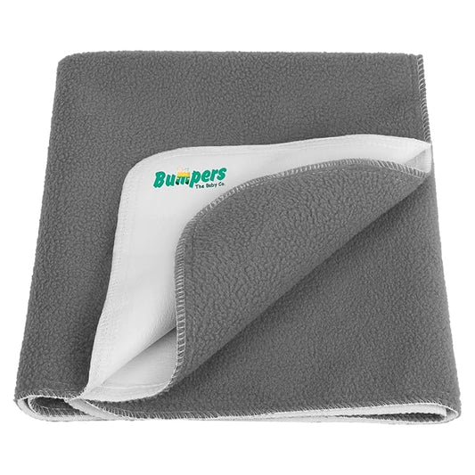 Anti-Piling Quick Dry & Absorbent Sheet Polycotton Baby Bed Protecting Waterproof Mat (Grey, Pack of 1)