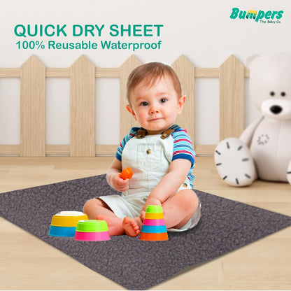 Anti-Piling Quick Dry & Absorbent Sheet Polycotton Baby Bed Protecting Waterproof Mat Pack of 3)