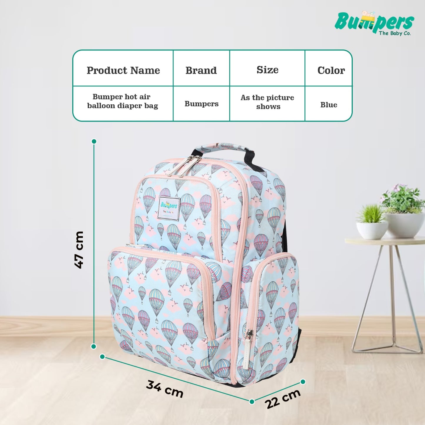 Bumper Hot Air Balloon Diaper Bag