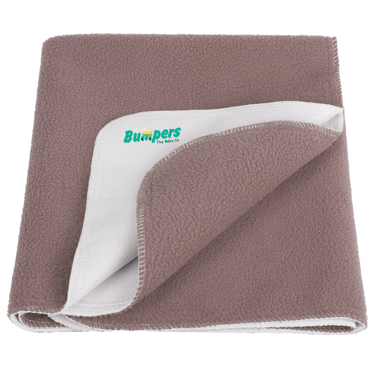 Anti-Piling Quick Dry & Absorbent Sheet Polycotton Baby Bed Protecting Waterproof Mat (Brown)