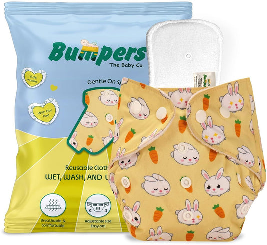 Cotton Diaper| Extra Absorbant, Reusable, Waterproof & Adjustable cloth diaper, Free size