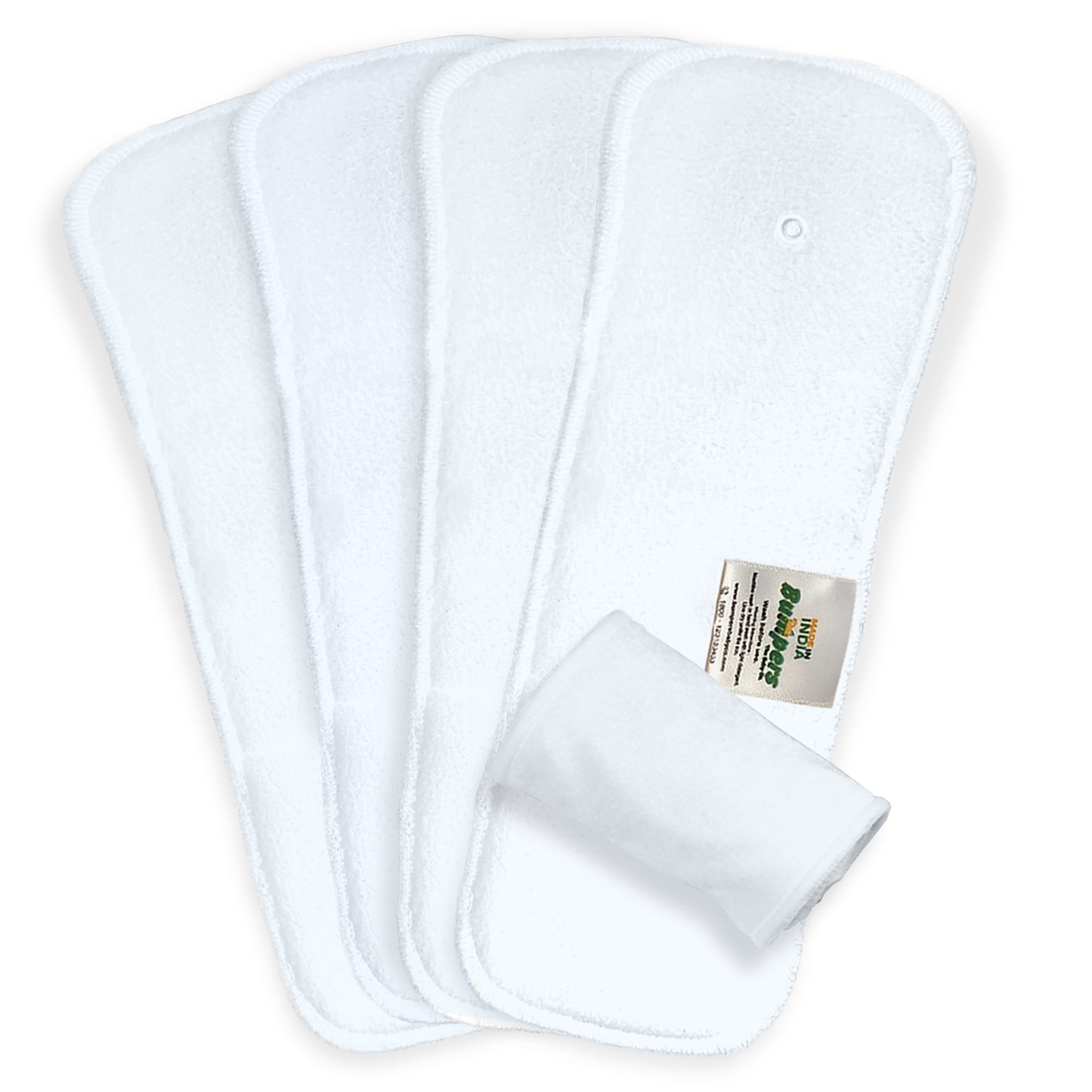 Bumpers Baby Insert Pad | Soft, Washable & Super Absorbent | Leakproof, Eco-Friendly, Comfortable & Safe for Babies | Ideal for Day and Night Use (Pack of 4)